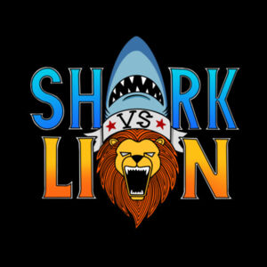 Shark vs Lion - Mens Stencil Hoodie Design